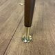 Guéridon tripode verre bois et laiton années 50