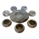 Eight grey-white marble candlesticks
