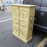 Old Small Hand Painted Wooden Cabinet