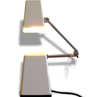 Lampe liseuse Américaine vers 1960 en bakelite blanche