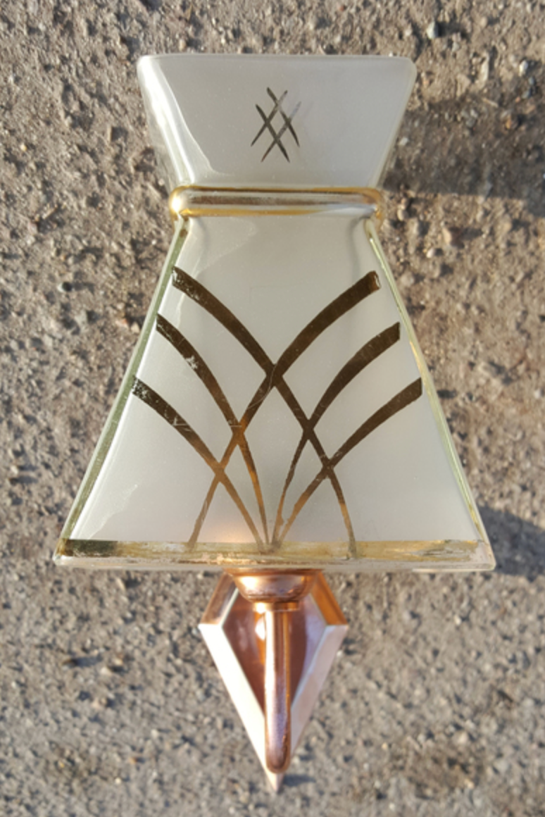 Pair of wall lights, copper and opaline vintage, years 50