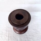 Solid wenge wood cylinder candle holder
