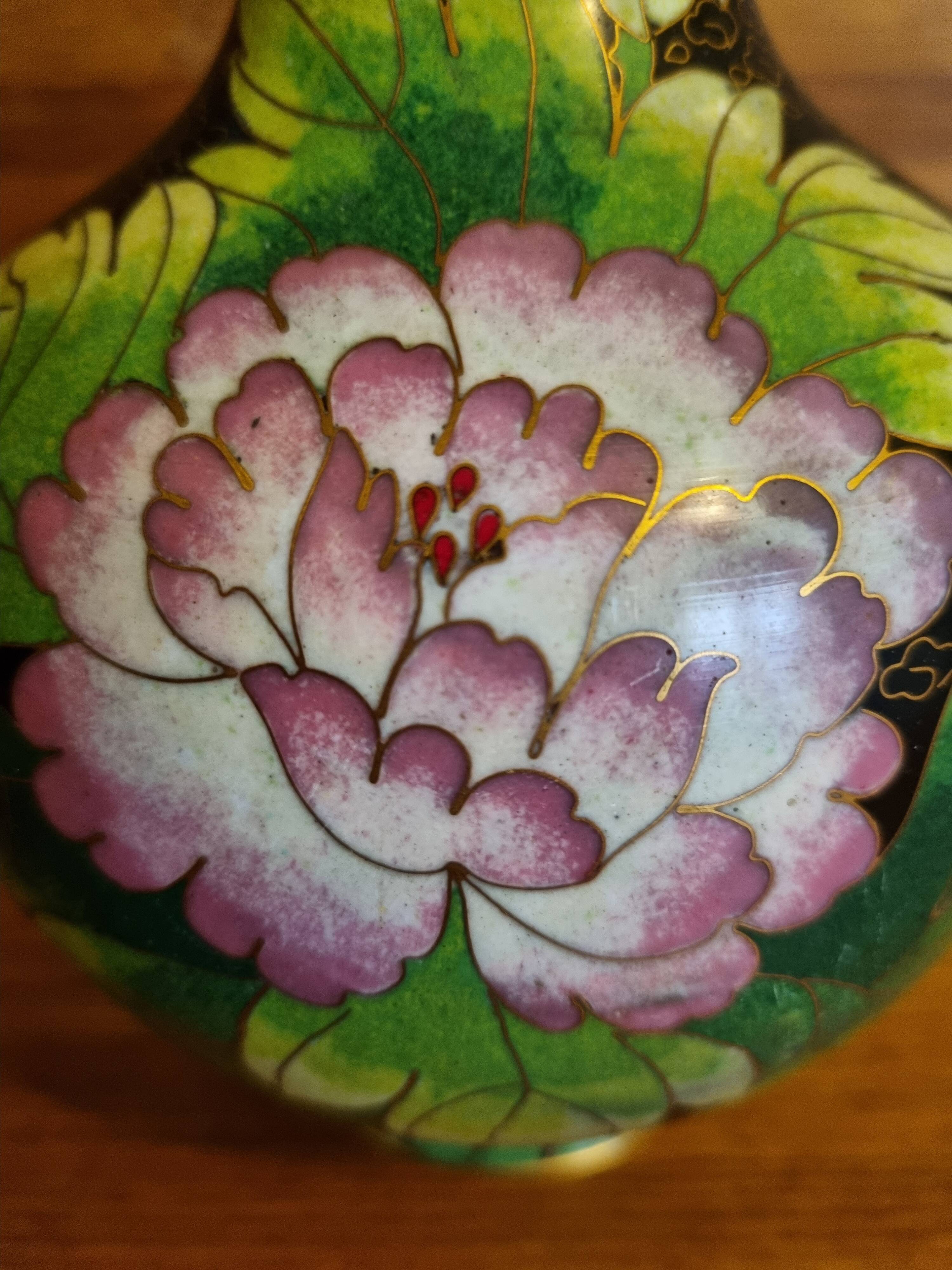 Chinese vase in cloisonné enamel 21 cm