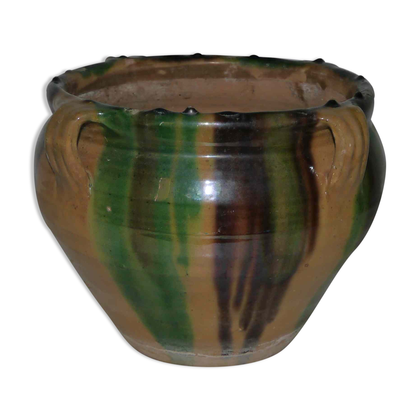 Pot glazed pot cache style Poteries d'Albi terracotta