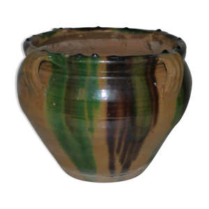 Cache pot vernissé style