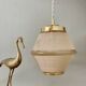 Vintage art deco globe pendant light in yellow and gold granite glass