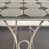 White wrought iron table