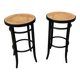 Tabourets de bar haut en rotin