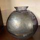 Vase art deco d'argyl annees 30 en verre souffle et decor floral a l'acide