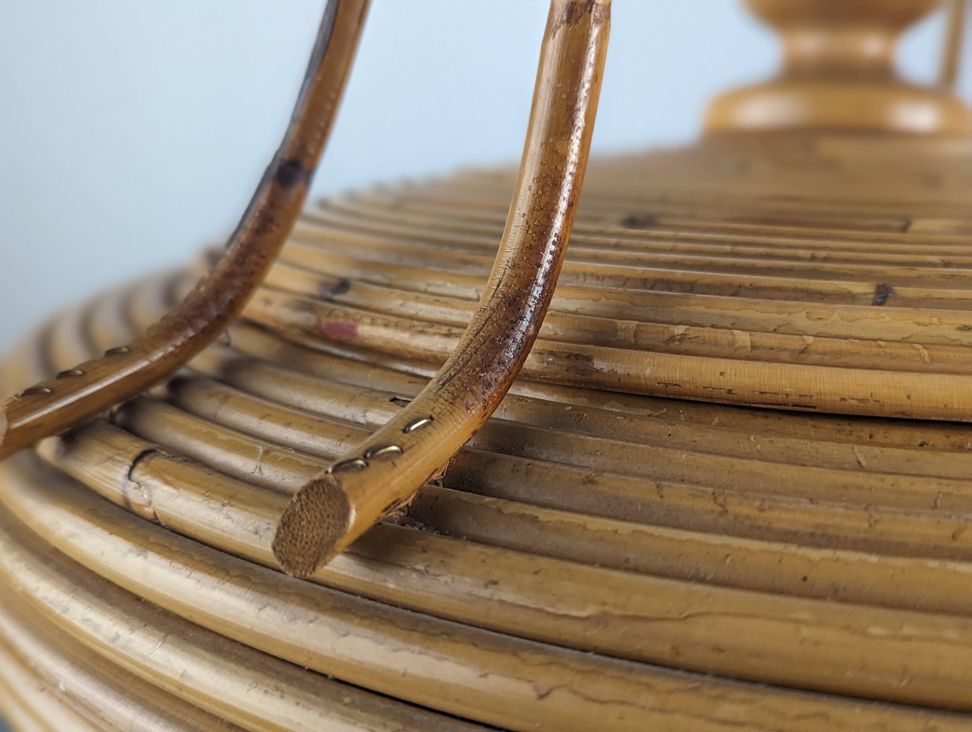 Large Rattan basket by Vivai del Sud, Italy 1960s