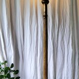 Golden wood floor lamp