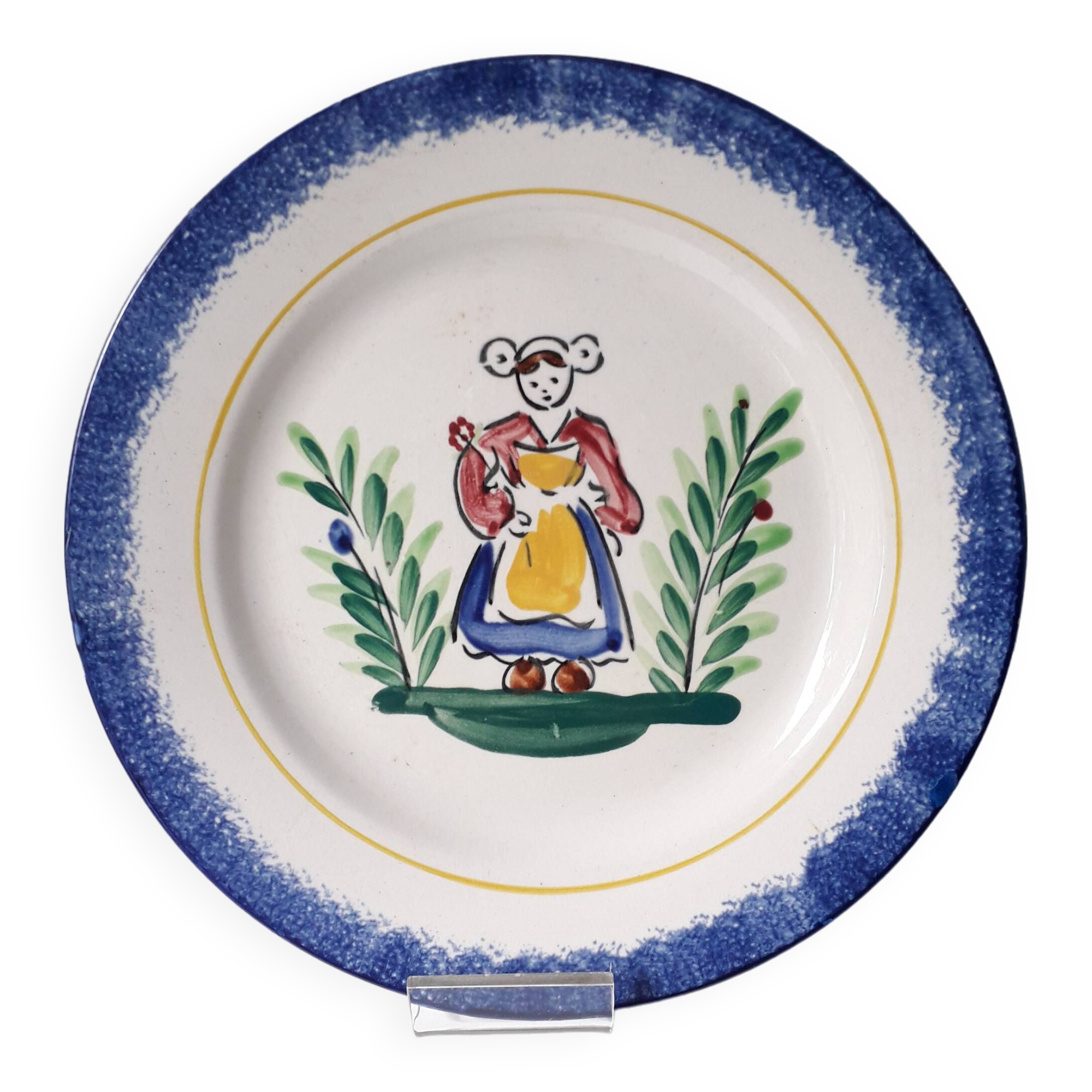 Bretagne Pornic earthenware plate (18.5cm) A1
