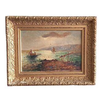 Marine painting, signed William, 19th century period