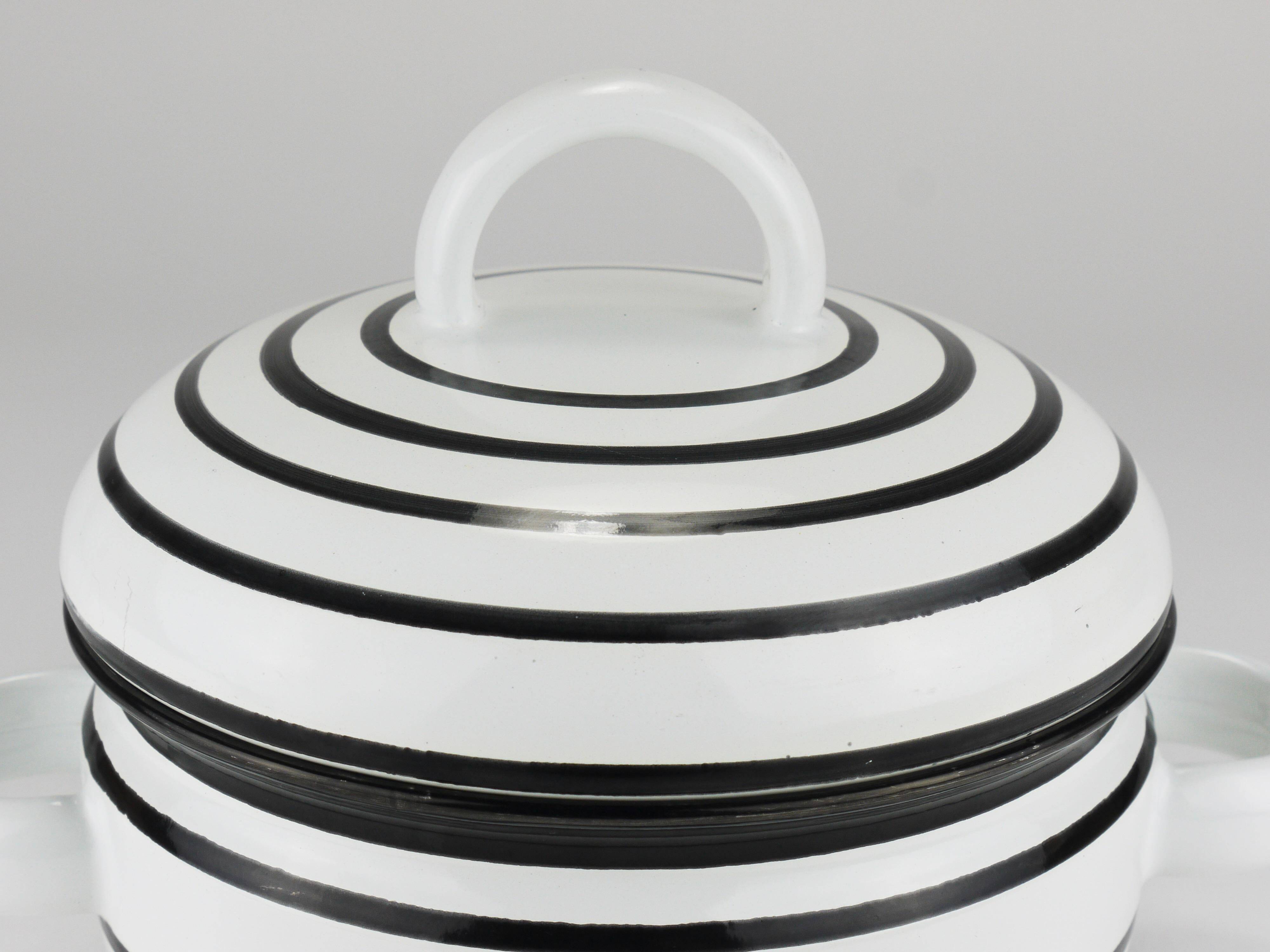 Enamelled pot carl aubock iii "culinar" with lid, ostovics vienna, austria, 1970s