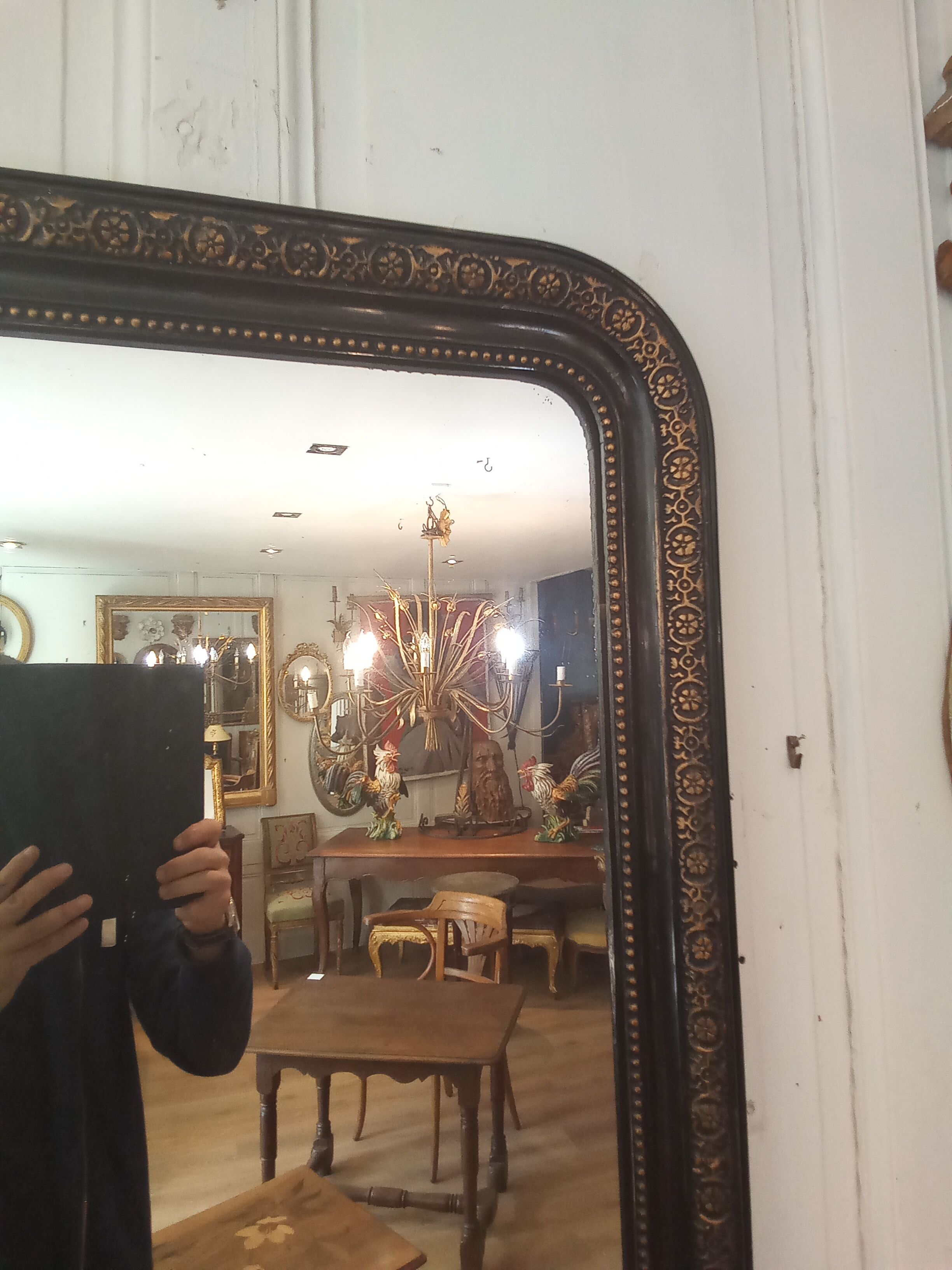 Black and gold mirror 86X62cm