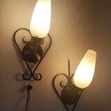 Pair of sconces, 50-60s