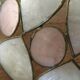 Lampshade in pink and grey iridescent mother-of-pearl