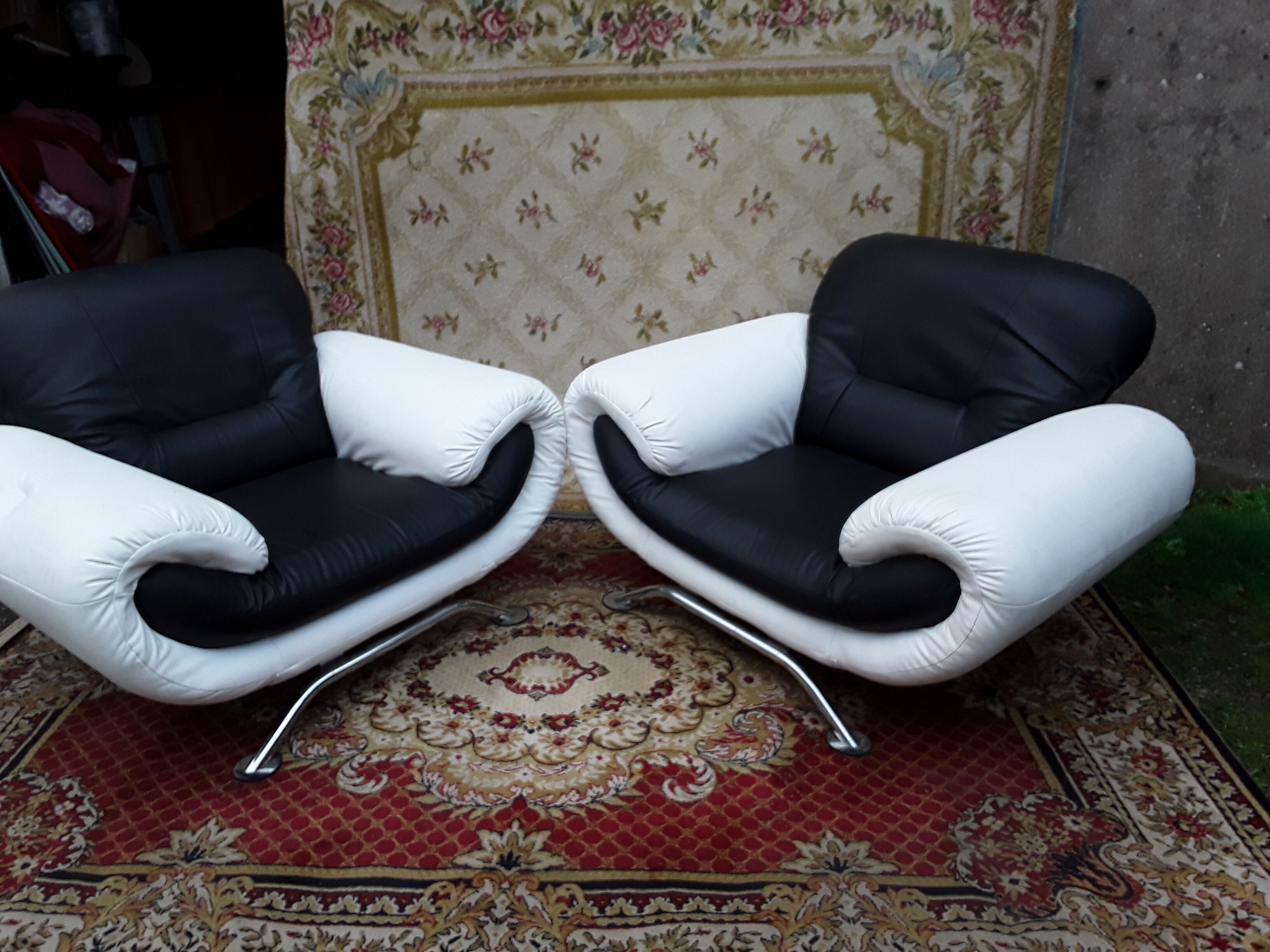 Pair of pleather chairs