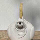Teapot in the shape of a duck in white ceramic 1960 vintage