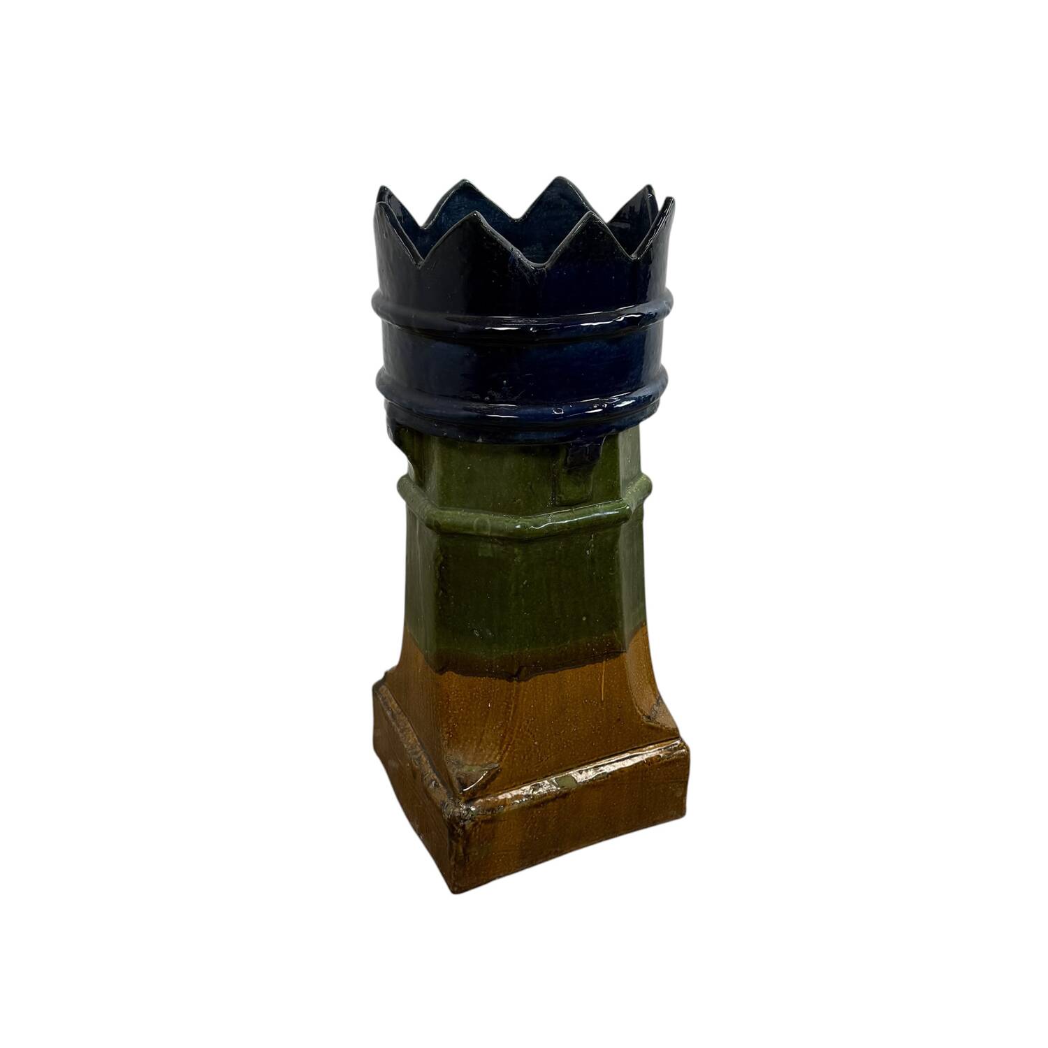 Antique French Glazed Ceramic Chimney Pot Planter