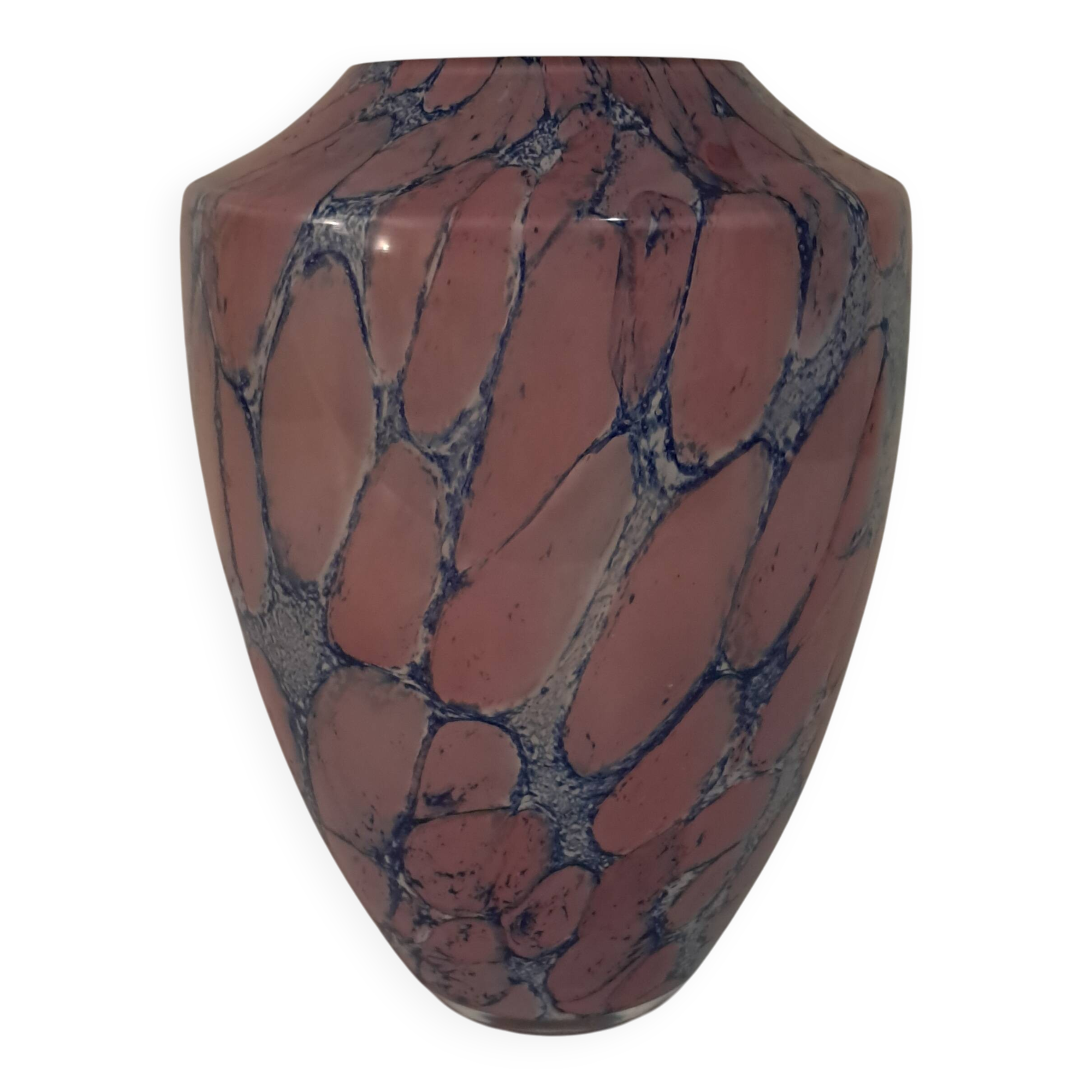 Marbled vase in hand-blown glass. La Rochère