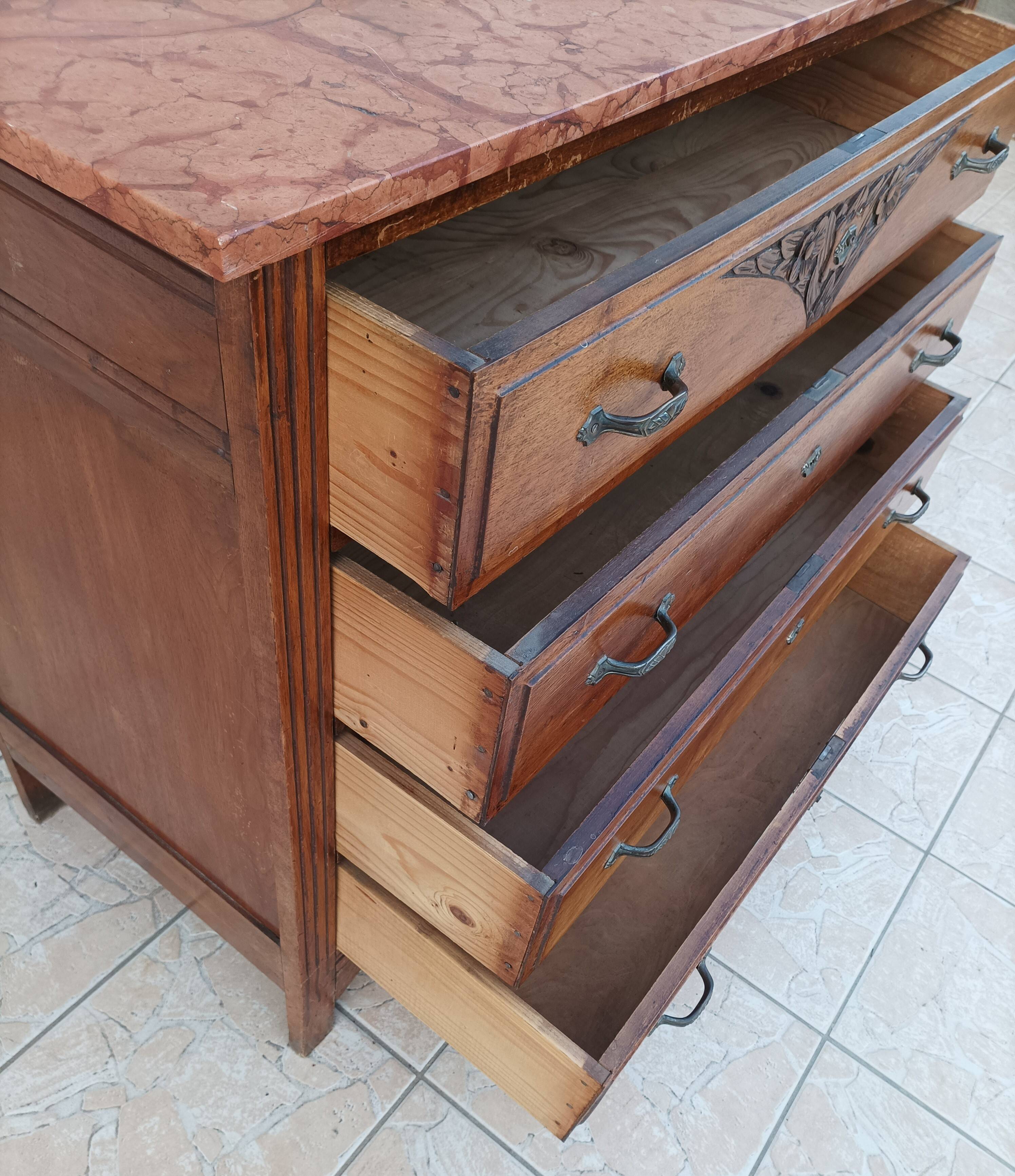 Art Deco walnut commode