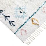 Berber carpet 120 x 170 cm white colorful patterns