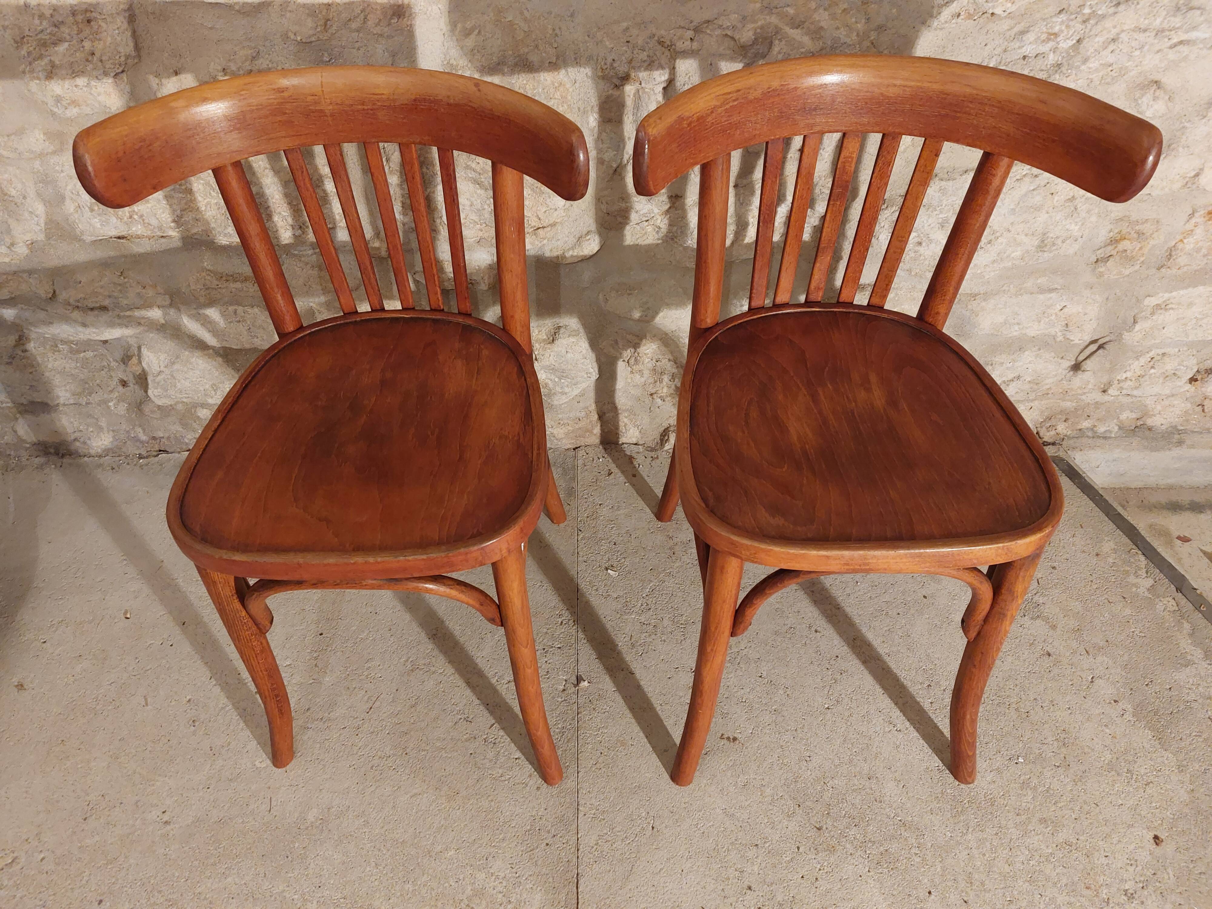 Paire de chaises bistrot 5 barreaux