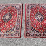 Paire de tapis d'orient iran kashan - entièrement fait main - dimensions : 1,37x 0.70  mètres -