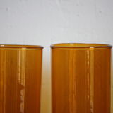 4 amber glasses with orangeade