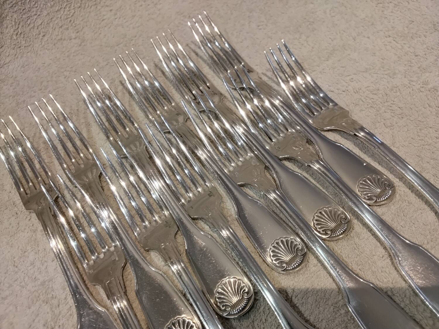 12 silver plated table forks by Christofle Vendome