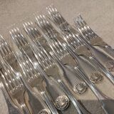 12 silver plated table forks by Christofle Vendome
