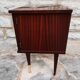 Vintage bedside table veneer wood varnish