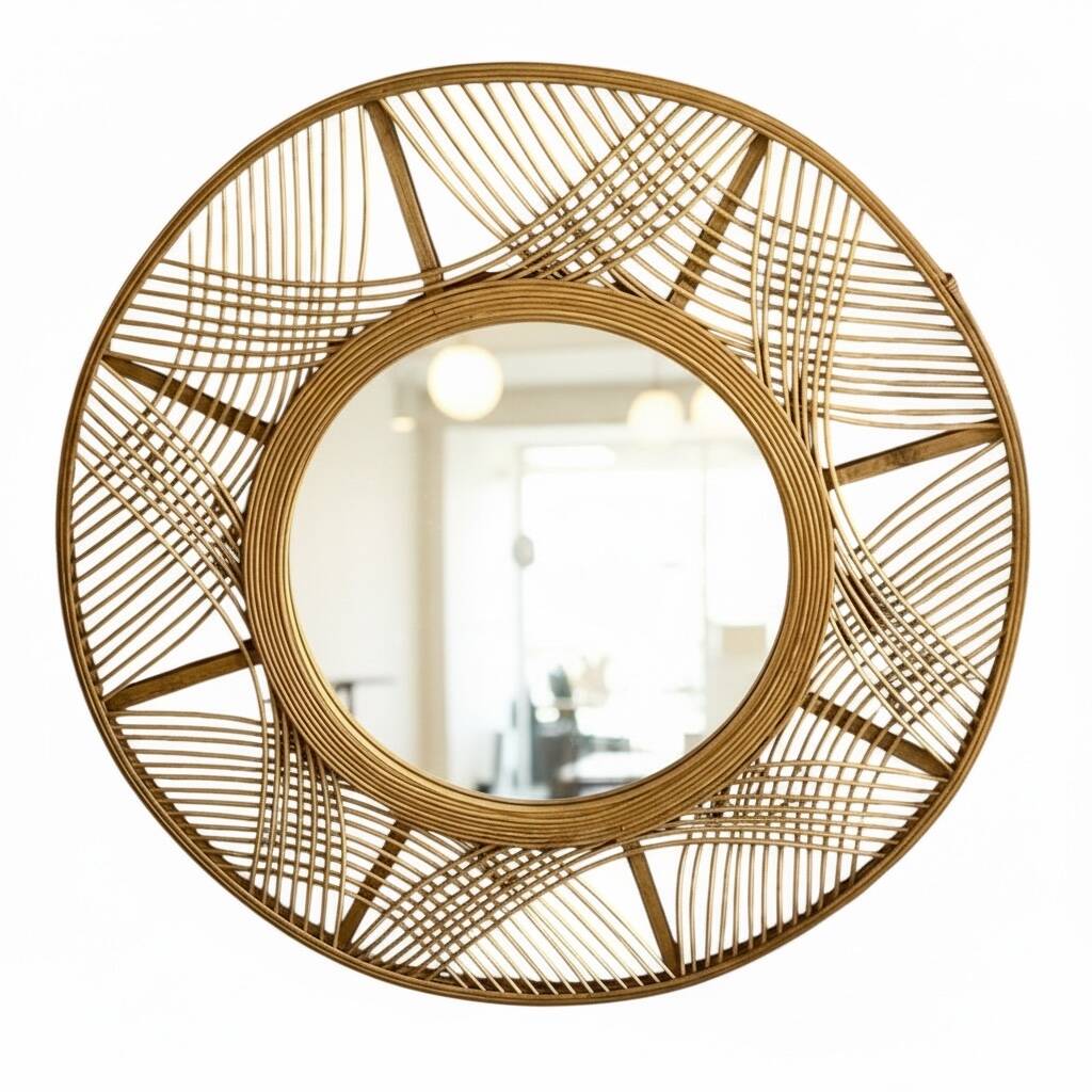 Miroir vintage en rotin