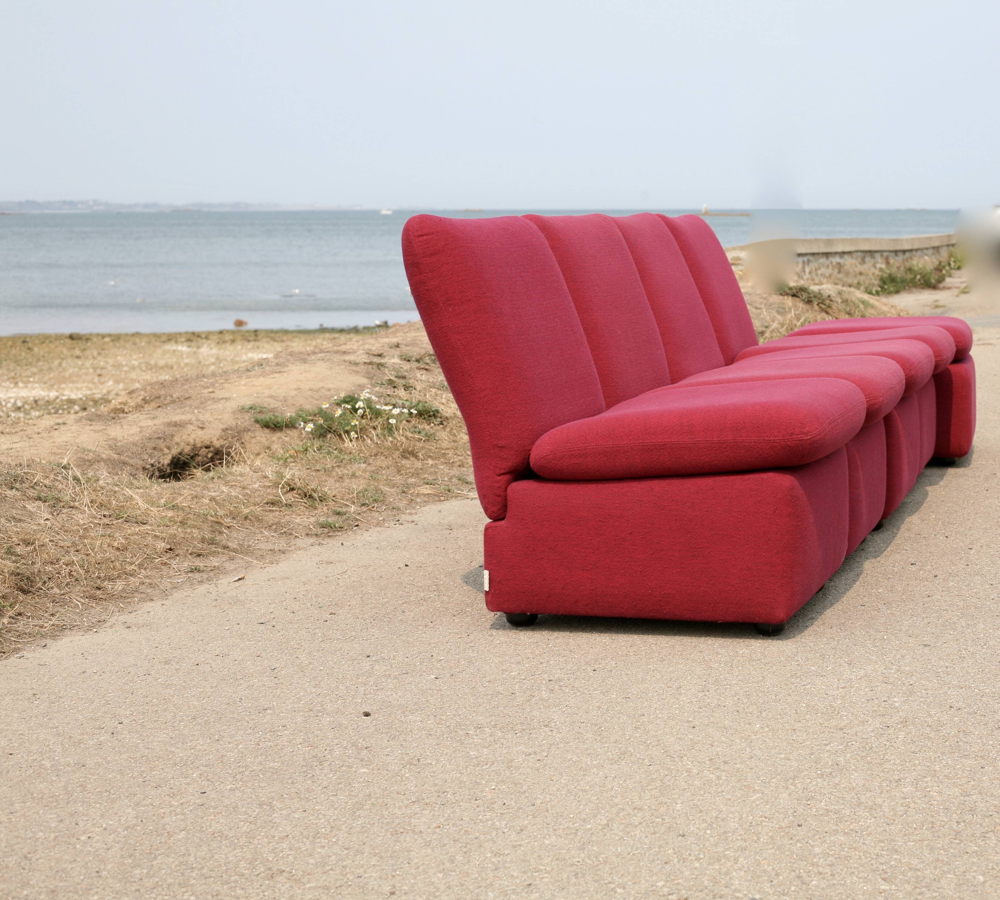 5-seater modular sofa, France, late 1970s.