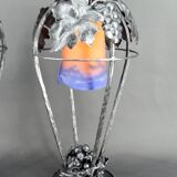 Pair of Wrought Iron Lamps, Vine Theme, Müller Frères, Art Deco, 1925