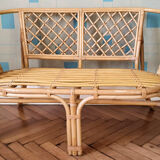 Vintage rattan bench