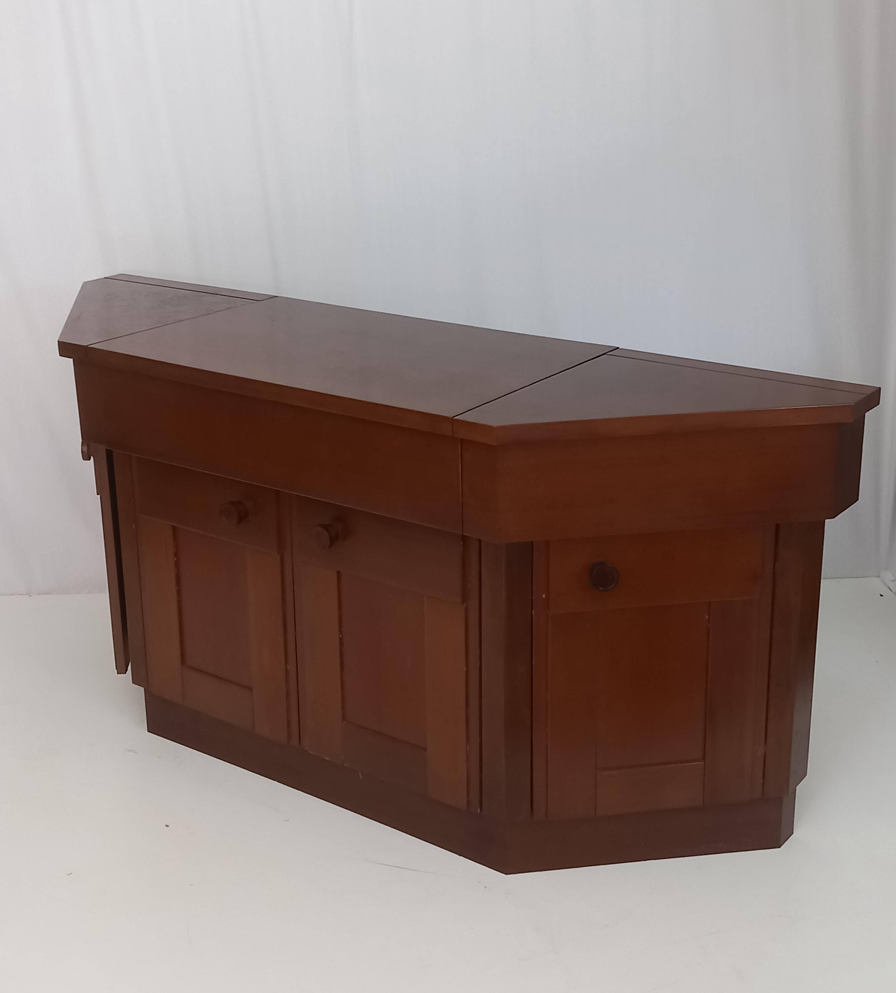 Walnut Bar Cabinet Sideboard by Silvio Coppola for Bernini, 60s