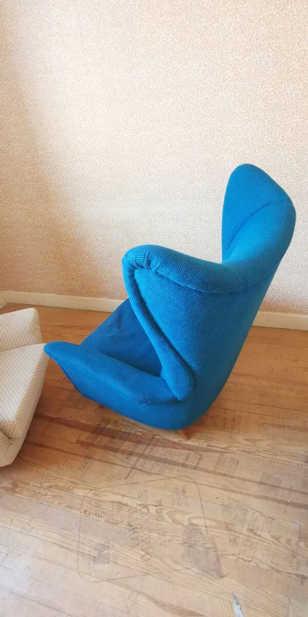 Fauteuil bergere wing back chair Design italien Annees 50 60