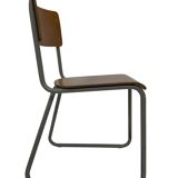 Vintage school chair 1960s minimalist design wood and metal