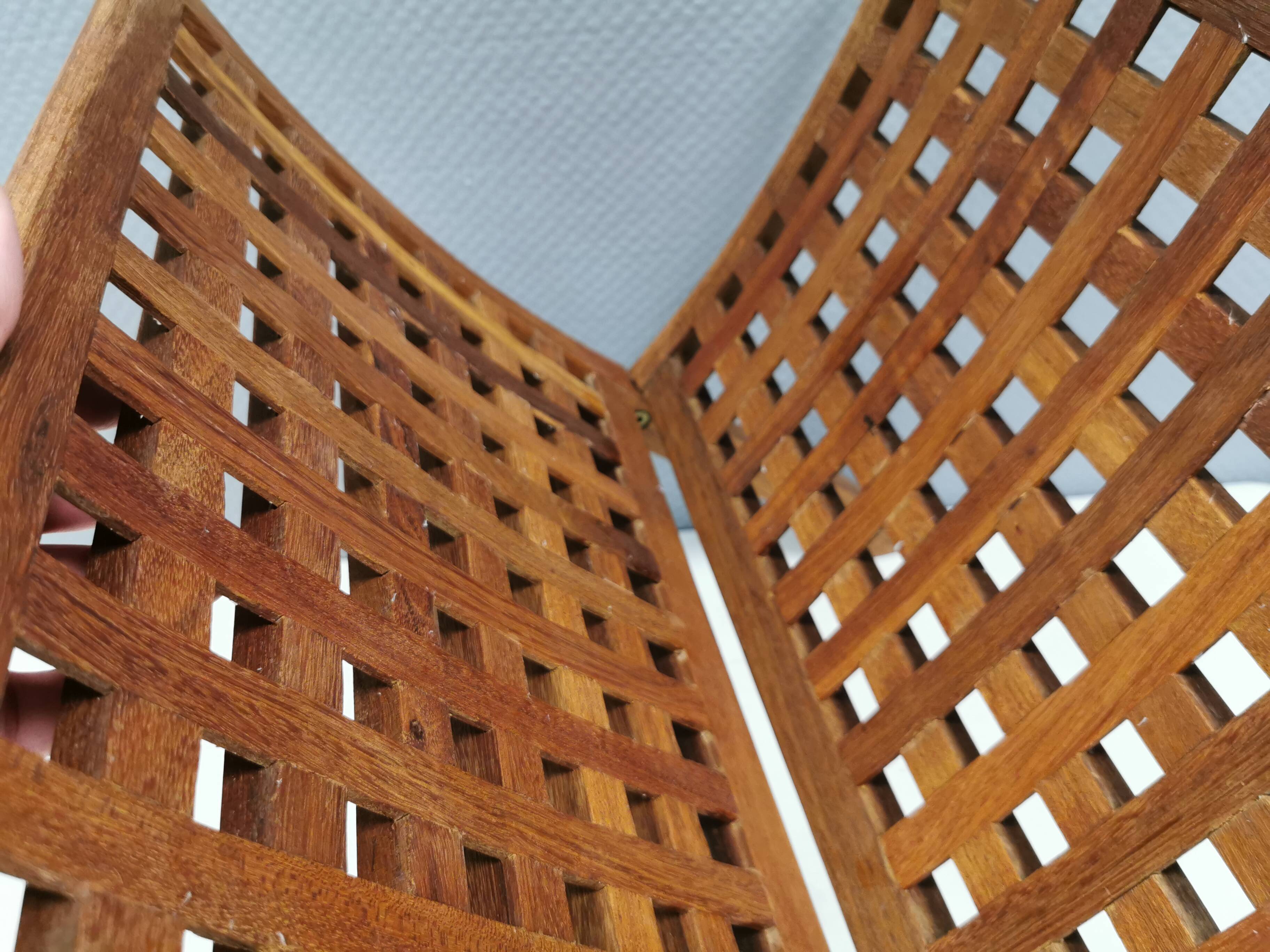 Teak newspaper/magazine rack, Danish, estimated 1970s–80s.