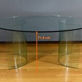 Oval Glass Table, attributed to Fiam, Italy – 1980