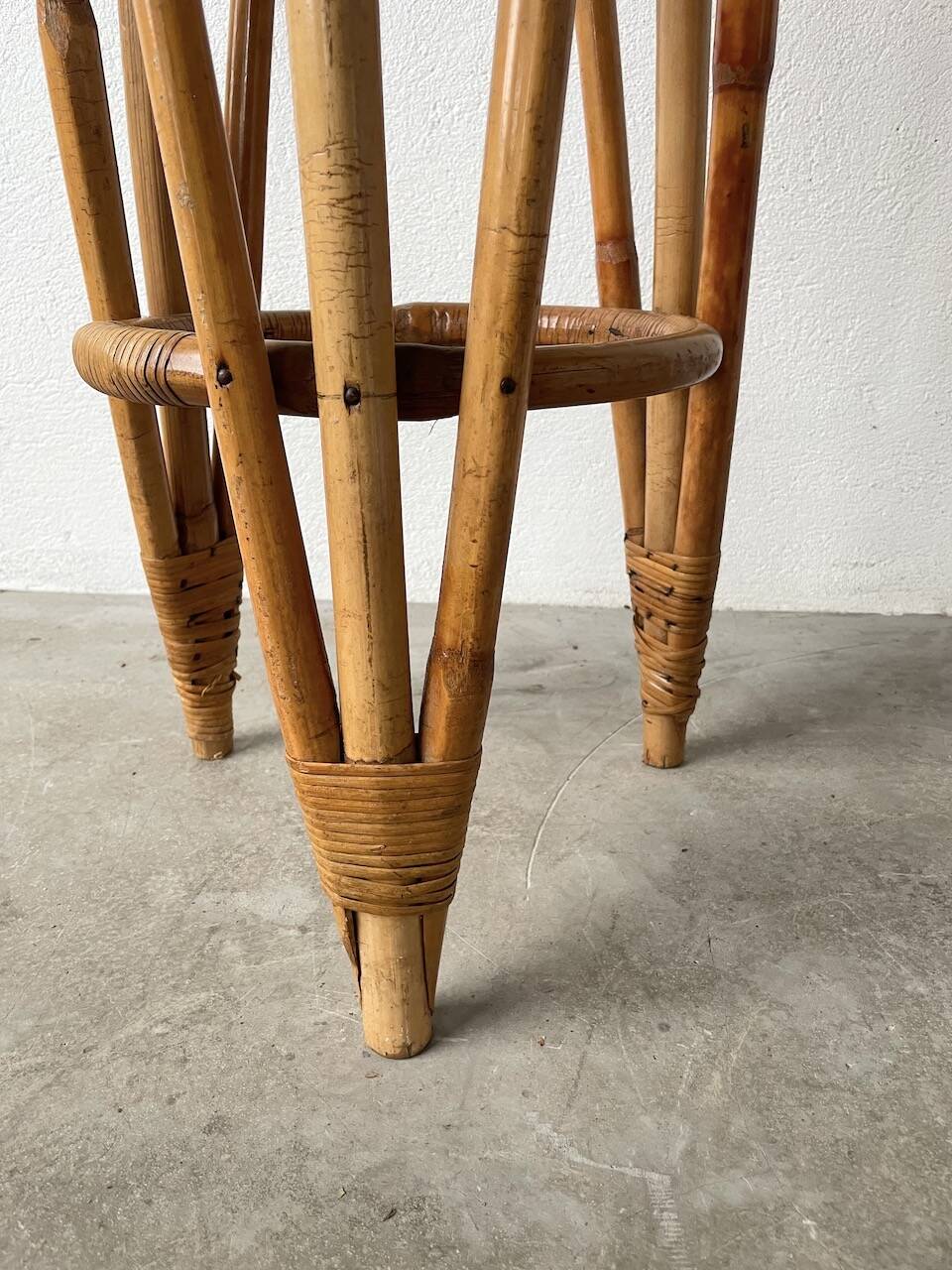 Pair of high rattan stools