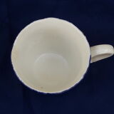 Old glass cup of Sarreguemines floral decoration blue diam 6.5 cm