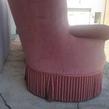 Série de 4 Fauteuils crapauds en velours ancien 1930s