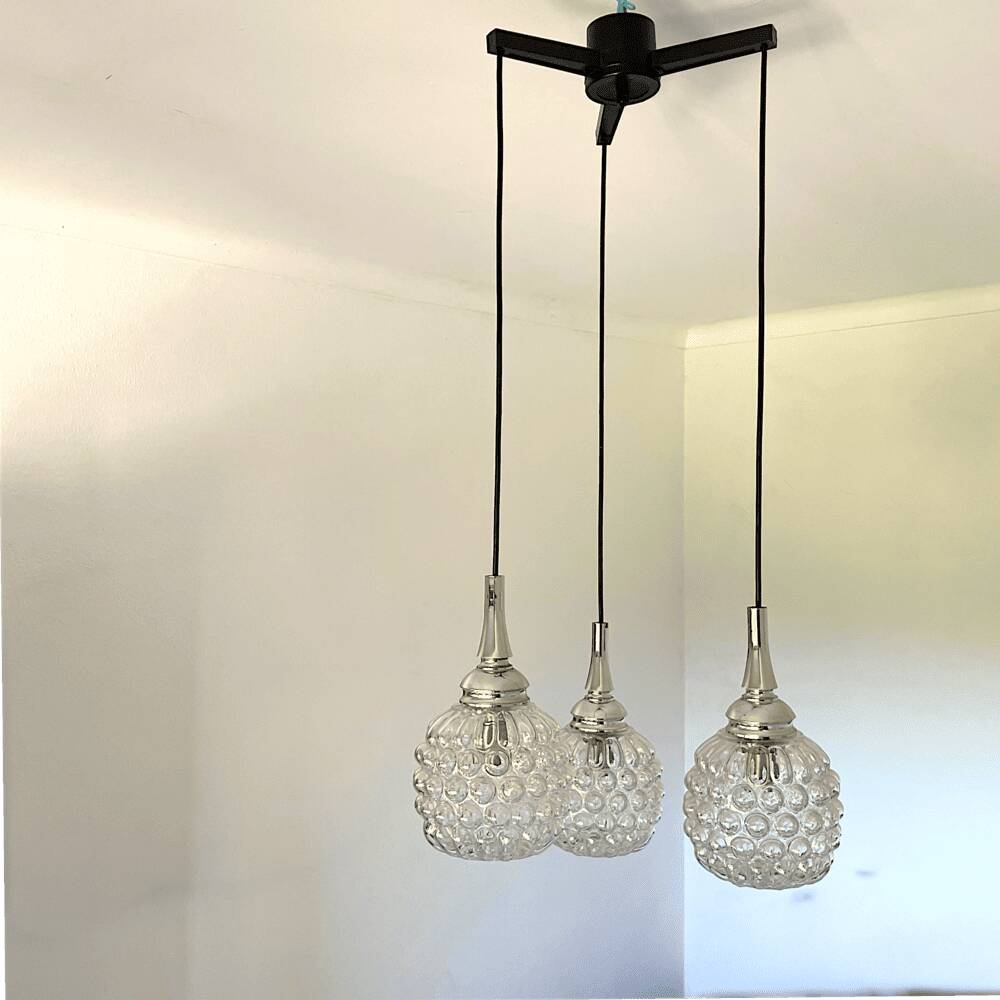 German 1960s cascading pendant by Hustadt Leuchten