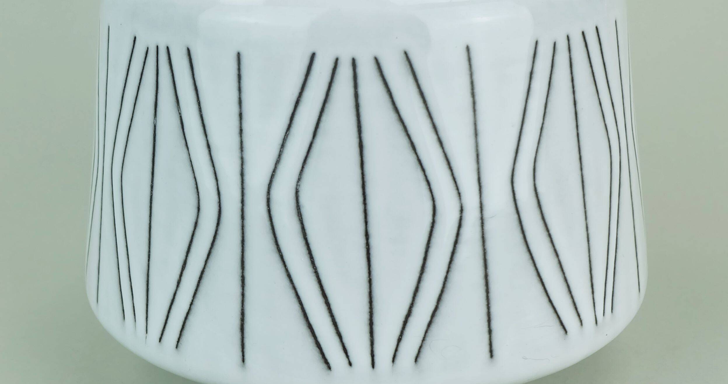 Ilkra  vase white glaze abstract sgraffito decor model no. 2007/20 50s/60s