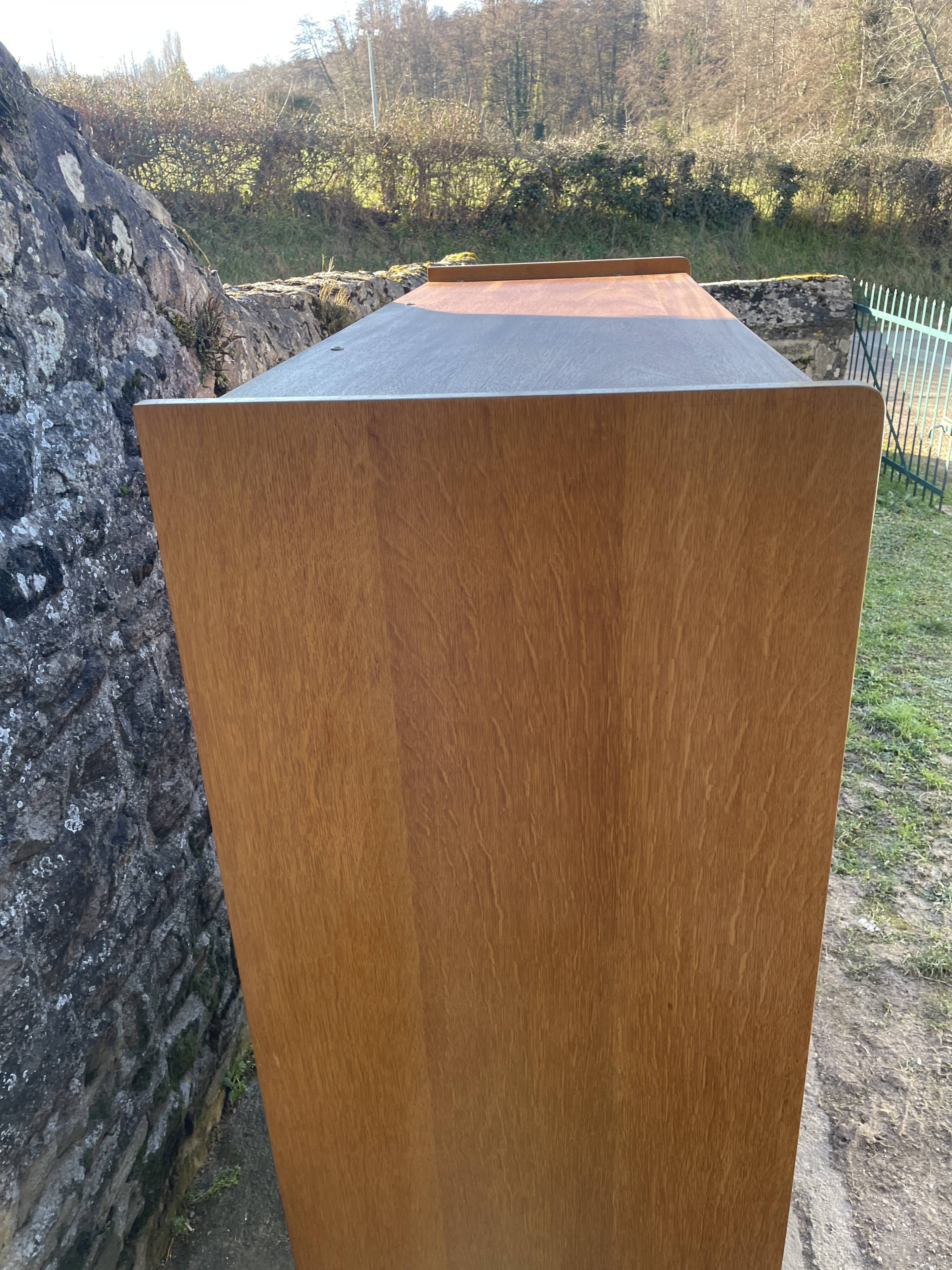 Light oak sliding door wardrobe, 1960