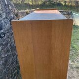 Light oak sliding door wardrobe, 1960