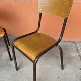 10 mismatched school chairs, restaurant, 1960s